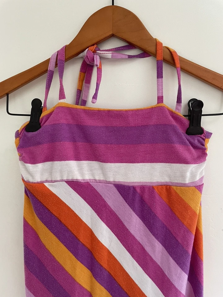 KC Parker Hartstrings Kids Girls Colorful Striped Polyester Halter Dress Multi 8 - Image 3 of 4