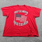 Vintage Union Shirt Mens XL Red Single Stitch USA Made American Flag 90s