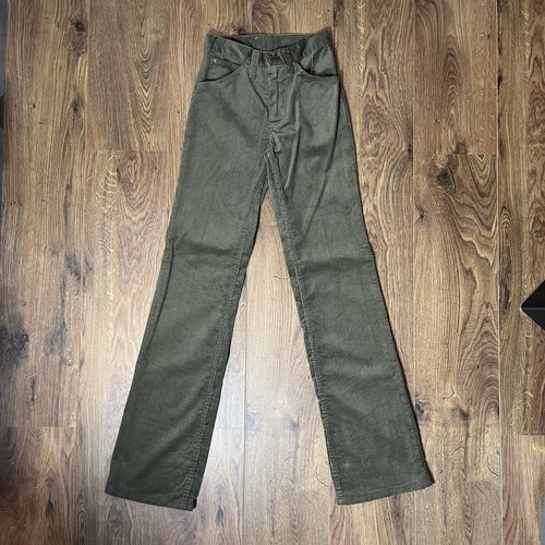 Vintage Wrangler 70's Bootcut Olive Green Corduroy Jeans W24 L34 - Picture 3 of 8