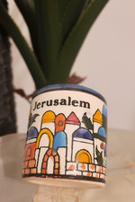 Ceramic Mug Jerusalem City View Traditionally Made Painted Holy Land