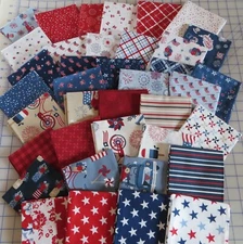 Patriotic Red White Blue USA Fat 1/4's Riley Blake Fabric $3.99 Ships Any Amount