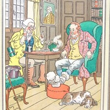 Harry Eliott 1882 1959 Gravure Originale Ancienne Scène d'intérieur anglais