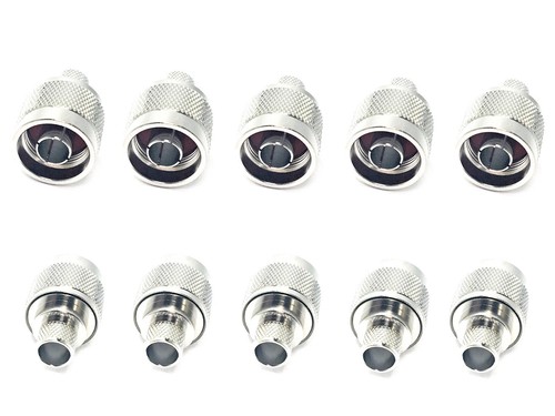 Juego de 10 piezas de conector coaxial RF N macho LMR400 + pegadora de cables trinquete engarzado - Imagen 6 de 7