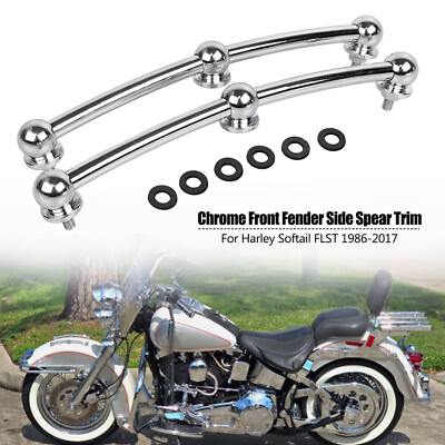 Chrome Front Fender Side Spear Trim For Harley Heritage Softail