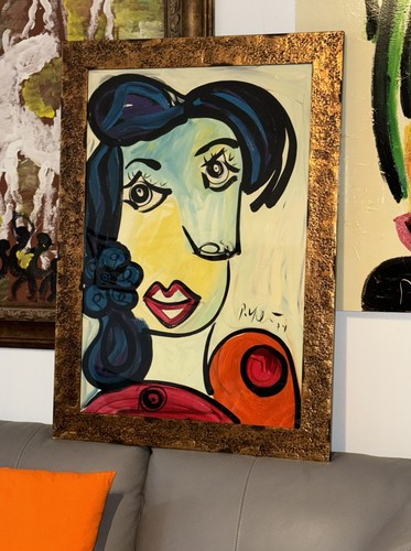 PETER KEIL - MY FRIEND PICASSO 1974 - COPPER FRAMED - 30”x42”