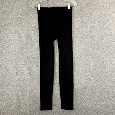 Spanx Women  s Large Black High Waisted Seamless Pull On Ribbed Nylon Legging