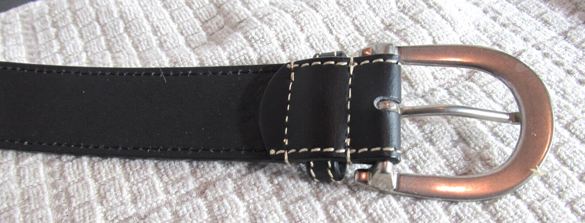 fina Firenze Equestrian-style Black Genuine Leather Belt Size Medium (33”) FIRENZE Leather Belt – Tuscan Bull main image 3