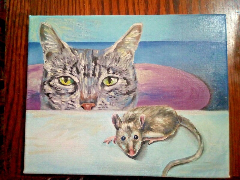 original cat and mouse in the house fantasy signed free ship 