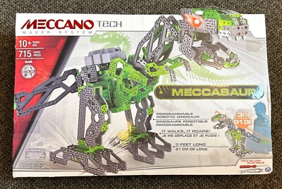 Meccano Tech 3' MECCASAUR Programmable Robotic Dinosaur 16304 Set~STEM Interacts