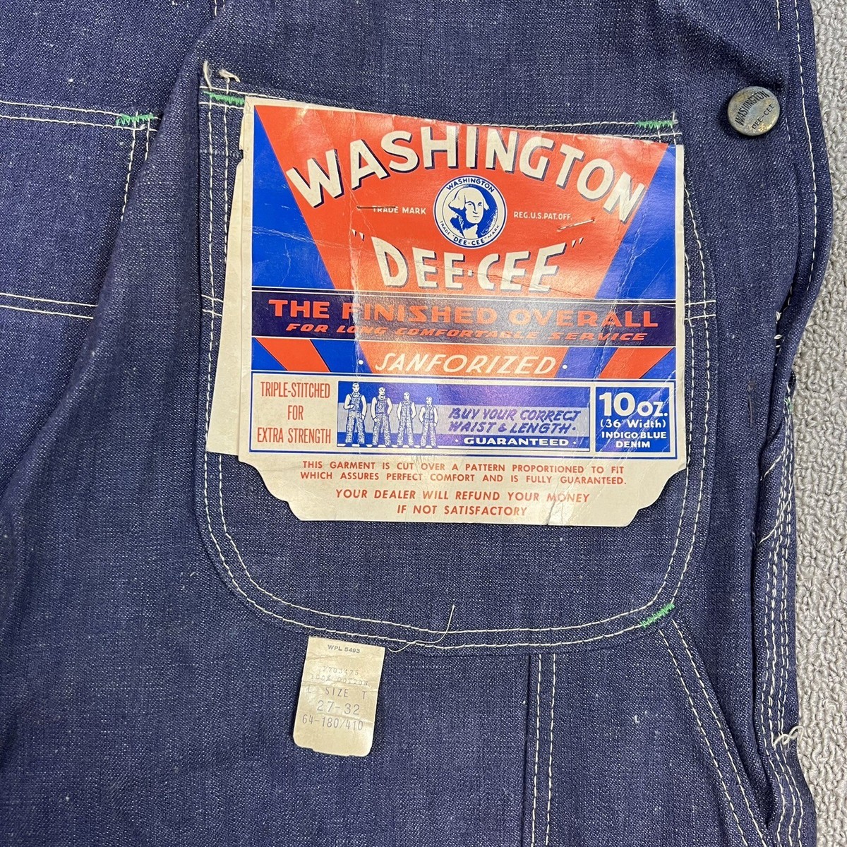 Vintage 60's 70's Washington Dee Cee Overalls Size 27x32 Vintage 60's 70's Washington Dee Cee Overalls Size 27x32