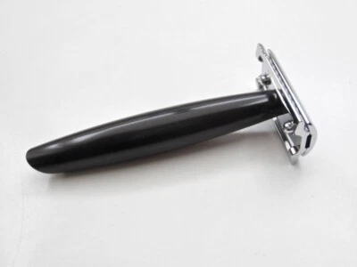 MERKUR Rasierer SOLINGEN Schwarz-Chrom Dicker Griff Alu 44C Shaver Black Chrome!