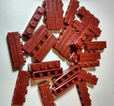 New Dark Red 1x4 Masonry Brick—#15533—25 Pieces—Custom & Compatible