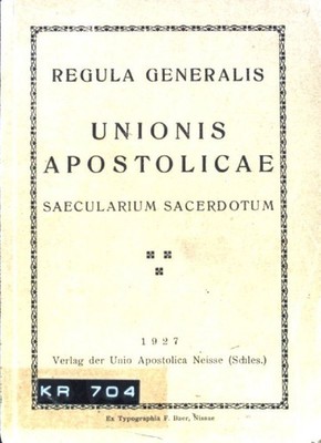 Regula Generalis Unionis Apostolicae, saecularium sacerdotum. 2071615