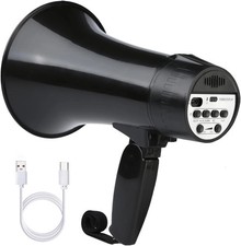 20 Watt Rechargeable Megaphone Bullhorn Speaker, Siren and 240S Recording, Porta