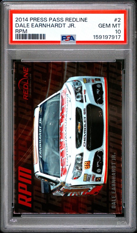 2014 PRESS PASS REDLINE RPM #2 DALE EARNHARDT JR. HOF POP 2 PSA 10