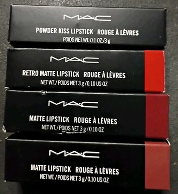 4 New MAC Lipsticks - Werk,Werk,Werk,  Dangerous, Marrakesh & Whirl