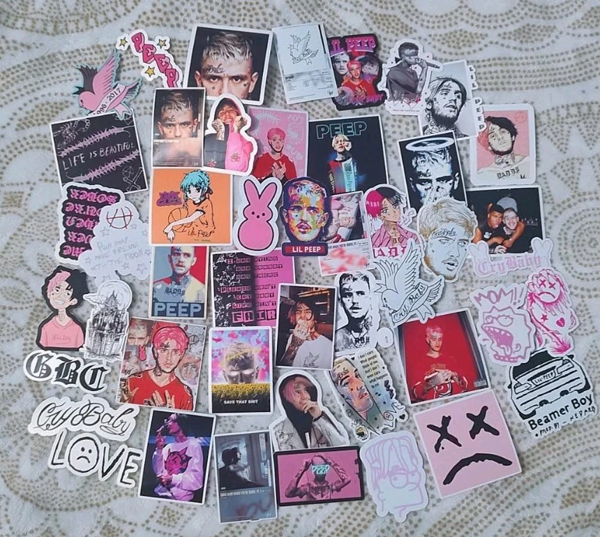 Lil Peep Stickers 20pcs 3in Glossy Water Resistant Art Finders Decor Laptops