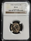 1938-D Buffalo Nickel NGC MS66 | Beautiful Golden Toning | Gem Mint State