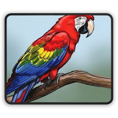 Cute Red Parrot Sketch Gaming Mouse Pad