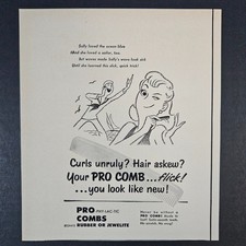 1951 Pro-Phy-Lac-Tic Comb Resinite Rubber Jewelite Vintage Print Ad Sally Poem
