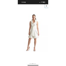 Ivy + Blu White Ruffle Collar Sleeveless Dress Size 8 Party Cocktail