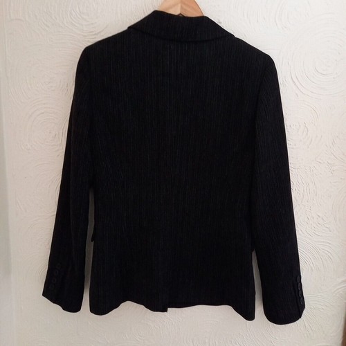 Mango Grey Striped Soft Chenille Blazer Jacket EU 40 UK 12 - Picture 6 of 11