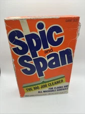 Vintage SPIC AND SPAN Powdered Floor Cleaner 54 oz Mostly Empty Box Prop