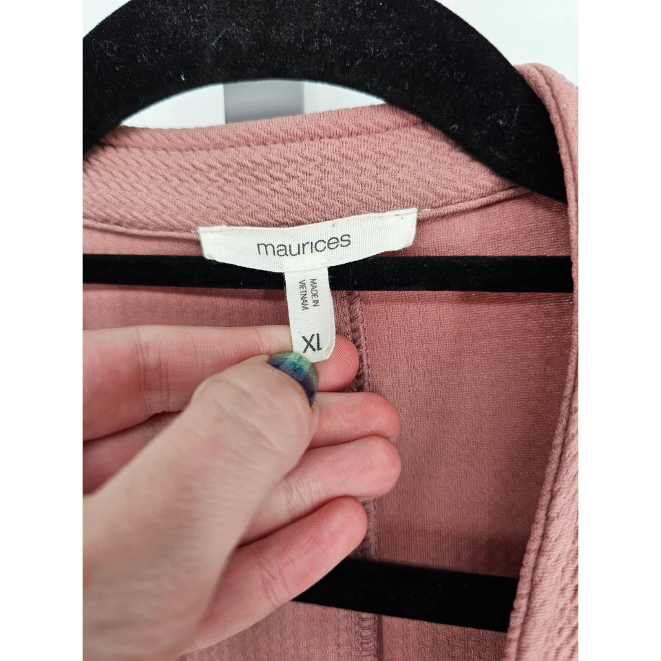 Chaqueta Blazer Maurices Mujer Talla XL Rosa Rubor Frente Abierto Acolchada Foto 3 de 4