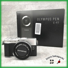 OLYMPUS PEN E-P7 Digital Mirrorless Camera 14-42mm EZ Lens Kit Silver Used