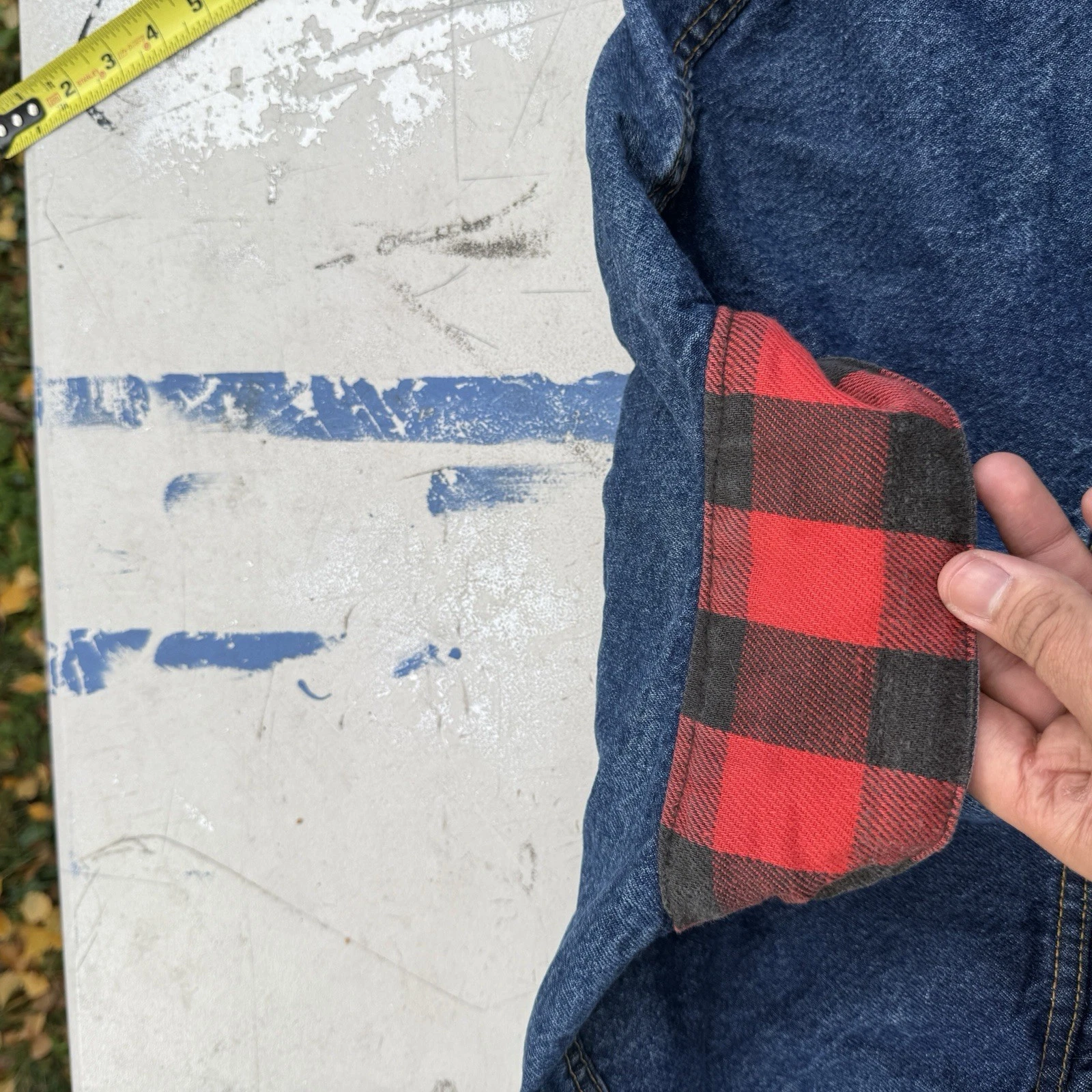 vintage 80s levis 70417 0814 buffalo plaid lined denim trucker jacket large image 13