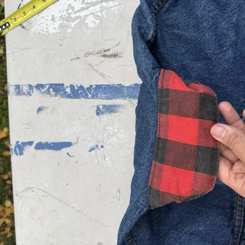 vintage 80s levis 70417 0814 buffalo plaid lined denim trucker jacket large image 13