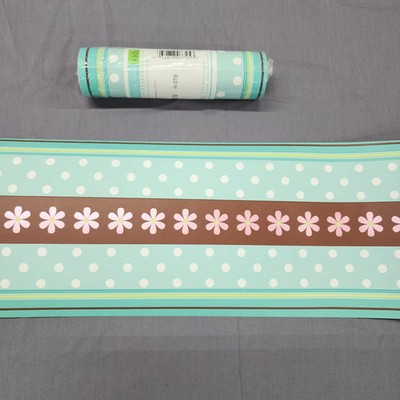 York Candice Olson Kids Floral Wallpaper Border Prepasted Teal Pink New Sealed