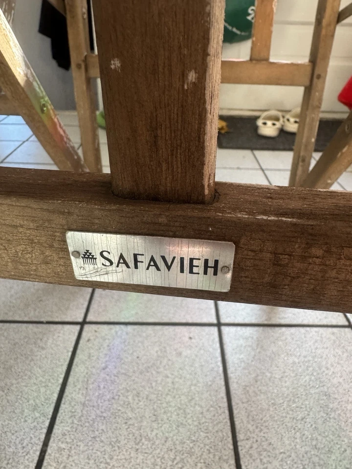 Cadeira Diretor SAFAVIEH Outdoor Collection Laguna | Natural/Bege | - Imagem 2 de 4