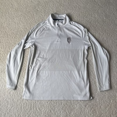 Cavs NikeGolf Quarter Zip - White and Ivory Colored - Size Medium