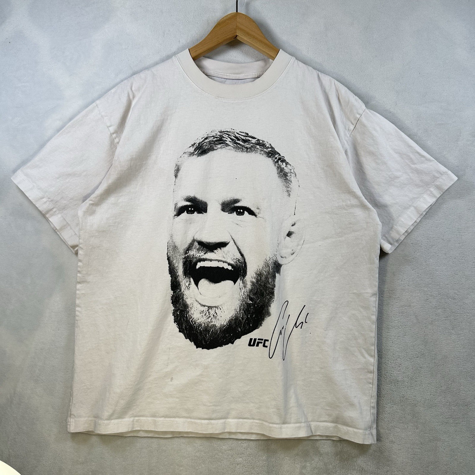 UFC Conor McGregor Notorious T Shirt Large MMA Face Autograph Graphic Streetwear