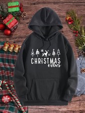 Cozy Cartoon Print Hoodie for Women with Kangaroo Pocket