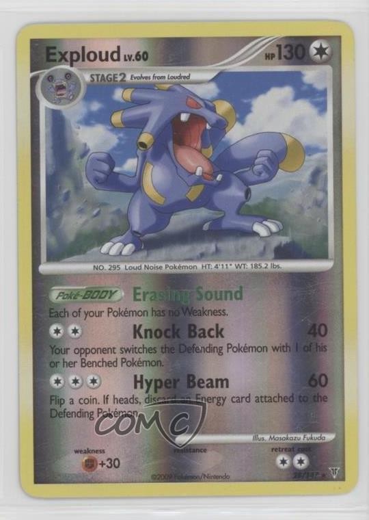 Exploud Reverse Foil Pokémon Platinum Supreme Victors #28 2009