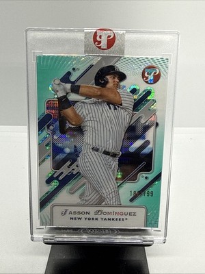 2025 Topps Pristine - Jason Dominguez - Encased Aqua Refractor /199 - NY Yankees