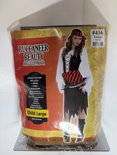 Buccaneer Beauty Pirate Costume:3 Piece w/ Dress, Sash, Headscarf Child Sz Large