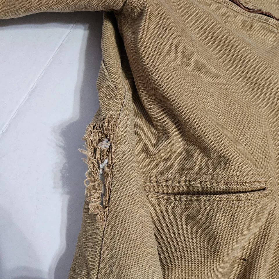 Colorado Timberline Canadian Chore Jacket Chevron Brown Mens Small Stained Read - Image 3 of 4