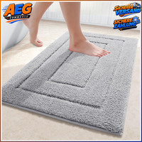 Badezimmerteppich Mikrofaser Rutschfest Grau 40X60 Cm Badematte Dusche Bad