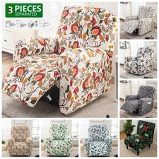 Flowers Printed Sofa Covers Stretch Slipcovers Non-Slip Armchair Recliner Cover