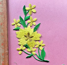 1 PC 6" yellow embroidered IRON ON Flower Patch