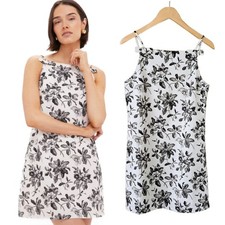 Tuckernuck Hyacinth House Dalton Mini Dress Medium Black Off White Floral Dainty