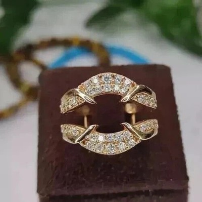 Real Moissanite Round 1Ct Enhancer Guard Wrap Ring 14k Yellow Gold Plated Size 7