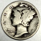 New Listing1937- P Mercury Dime 10c Circulated Condition 90% Silver US Coin - 3967