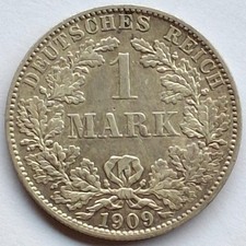 1 Mark Silberm&uuml;nze, Kaiserreich 1891 - 1916, 1909 A, J17
