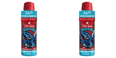 Old Spice Krakengard Body Spray 2 Pack Aluminum Free Deodorant 5.1oz