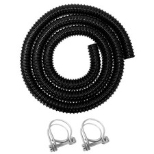 2m Flexible 25mm 1in Water Butt Linking and Overflow Hose with 2 Wire Clips Pack