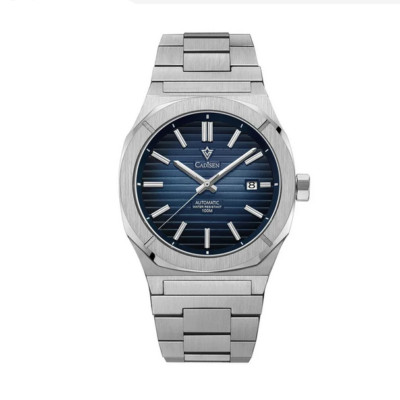 Cadisen 8200 Seiko NH35A Automatic Men Watch Sapphire Crystal 100M Deep Blue